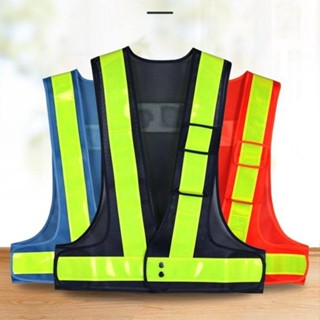 เสื้อสะท้อนแสง จราจร ความปลอดภัย กั๊กสะท้อนแสง ปรับความยืดหย…