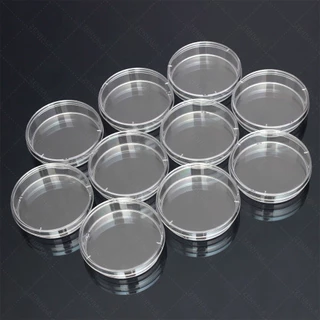 จานเพาะเชื้อ พลาสติก 10 คู่(จาน+ฝาครอบ) Disposable Plastic Petri Dishes มีให้เลือก 5 ขนาด