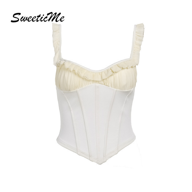 SweeticMe แฟชั่นผู้หญิงใหม่เซ็กซี่ Nipped เอว All Match เสื้อกล้าม Camisole