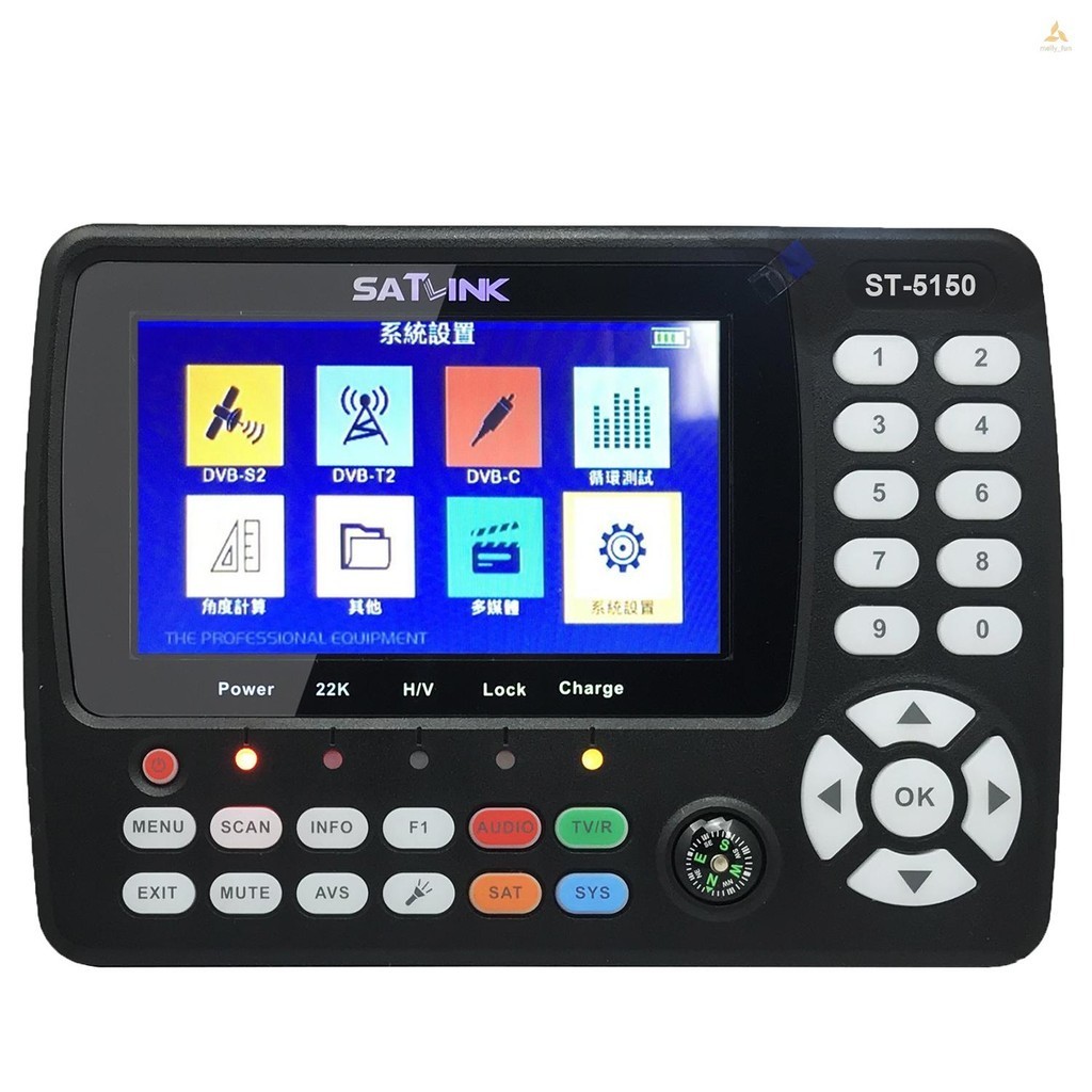 St-5150 DVB-S2/T2/C COMBO HD Satellite TV Signal Finder Digital Handheld Signal Meter Satellite Finder H.265 HEVC MPEG-4 4.3 นิ ้ ว TFT LCD US Plug