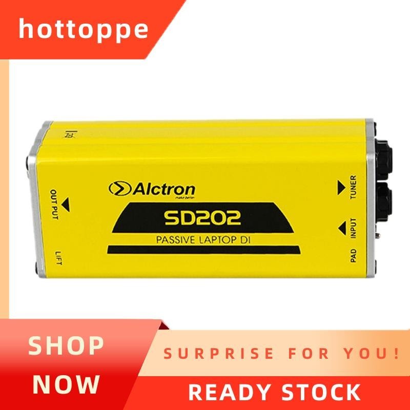 【hottoppe 】Alctron Sd202 Passive DI Box Impedance Conversion DI Box กีตาร ์ ไฟฟ ้ ากล ่ องเชื ่ อมต ่ อโดยตรงผล