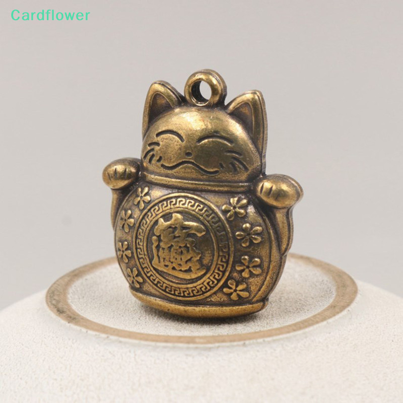  ทองเหลืองทําด ้ วยมือโบราณจีนเหรียญพวงกุญแจรถ Lucky Cat ห ้ าจักรพรรดิเงินพวงกุญแจ Feng Shui เหรียญ Solid Key แหวนขาย