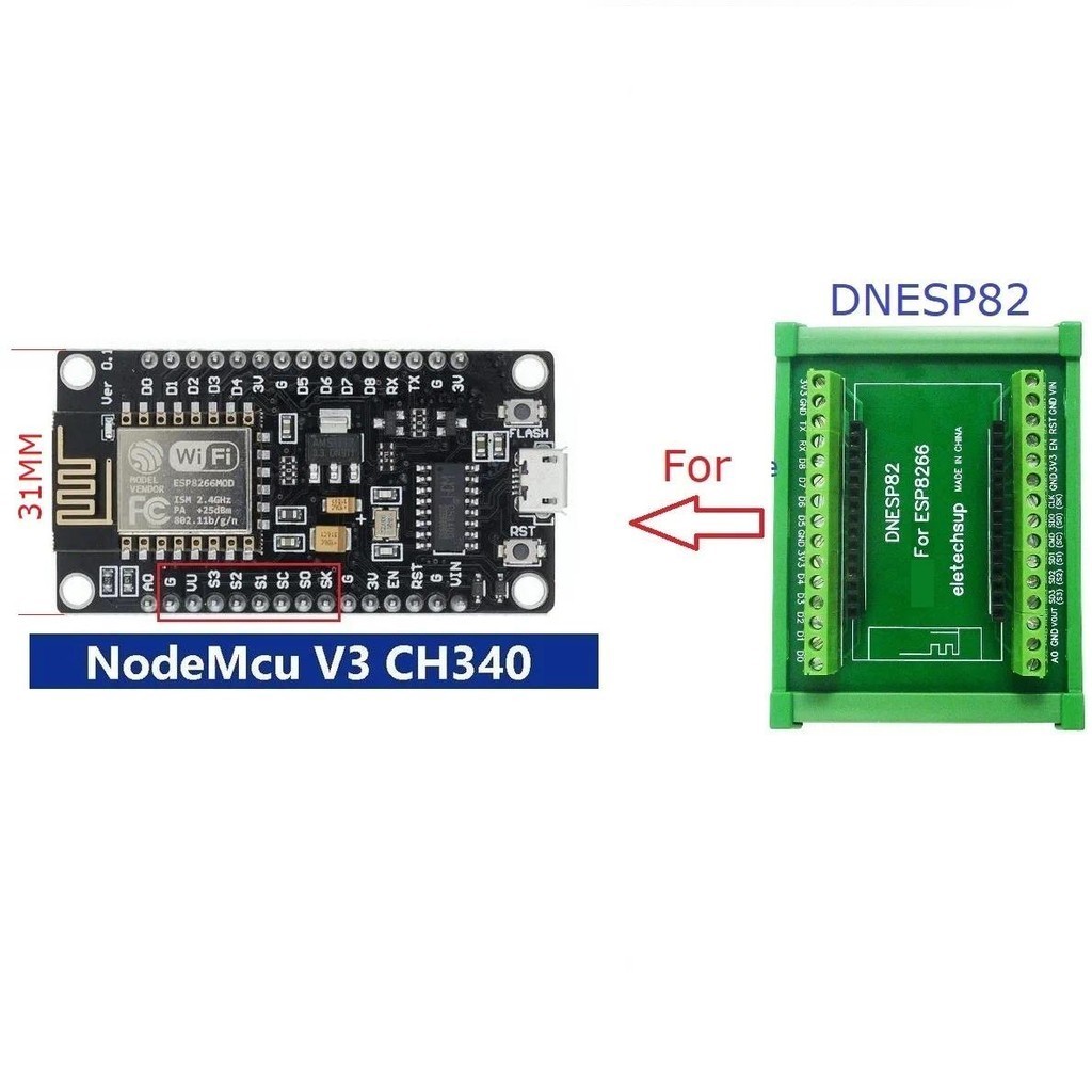 2.4g NodeMcu Lua V3 Wifi ESP8266 Wifi GPIO DIN Rail กล ่ องขยาย Board สําหรับ Arduino PLC