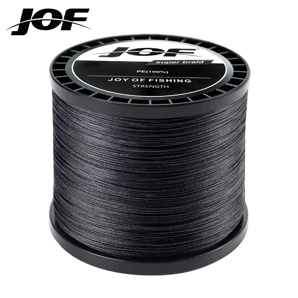 สายตกปลาถัก Jof 300m/500m/1000m multicolor PE 4 เส้น Multifilament ญี่ปุ่น เรียบ