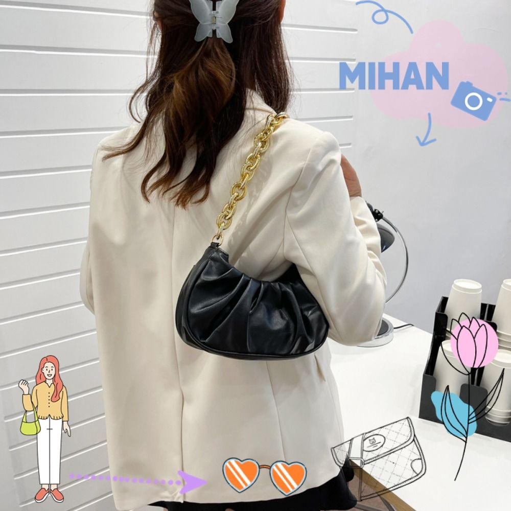 Mh Underarm Bag, Cloud Fashion Texture Handbag, Pleated Bag Single Shoulder Messenger Bag กระเป ๋ าอินเทรนด ์