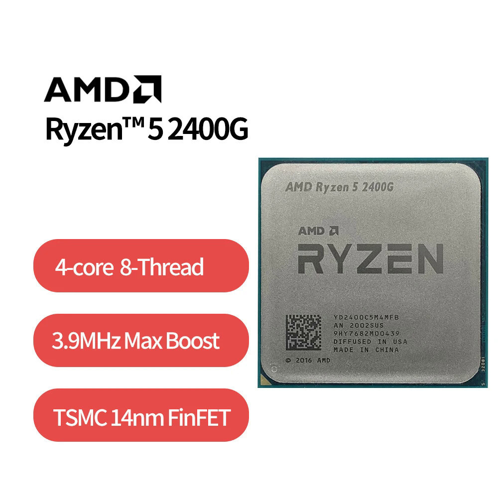AMD Ryzen 5 2400G R5 2400G R5 2400G 3.6 GHz Quad-Core Quad-Thread 65W CPU โปรเซสเซอร์ YD2400C5M4MFB 