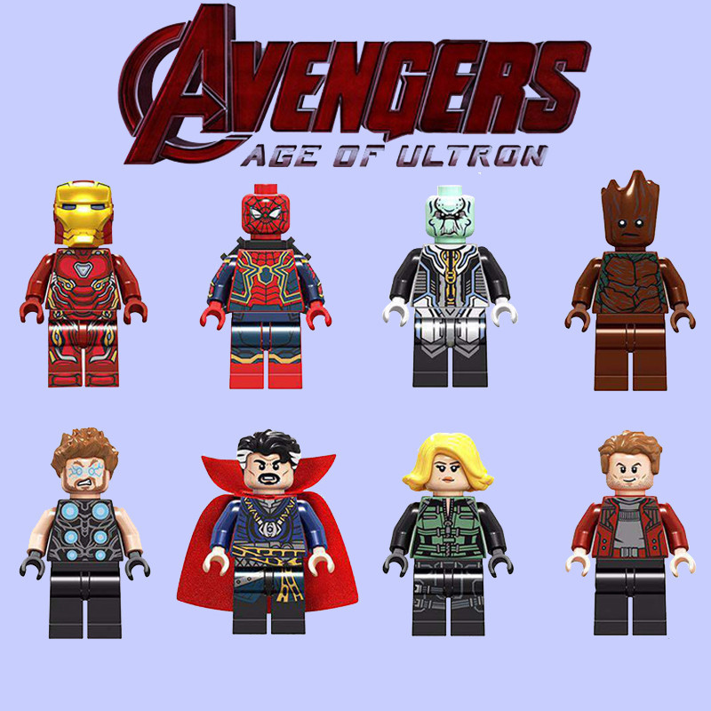 ใช ้ งานร ่ วมกับ Lego Avengers 4 Iron Man MK50 Iron Spider-Man Thor Tree Man Doctor Strange Minifigure