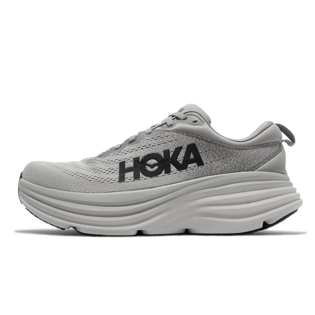Ready Hoka Jogging Shoes Bondi 8 4E Ultra Wide Last Grey Black White Thick-Soled Men 's Road Running Sports