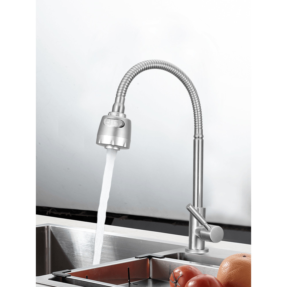 LOCAL789 Vernoก๊อกอ่างล้างจานสแตนเลสแบบติดเคาน์เตอร์ปรับได้รุ่นจีน่าVN-8107-SR ขนาด 23x36x5ซม. สีเงิ