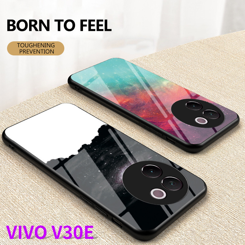 Luxury Starry Sky กันกระแทกสําหรับ VIVO V30E 5G 2024 กรณีกระจกนิรภัยป ้ องกันสําหรับ VIVOV30E V 30E TPU Edge กลับกรณี