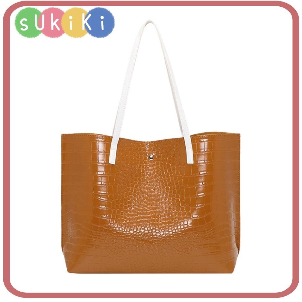 Sukiki Plain Pleated Bag, One-sided Pleated Design Casual Plain Shoulder Bag, Fashion PU Leather All-match Small Handbag Women