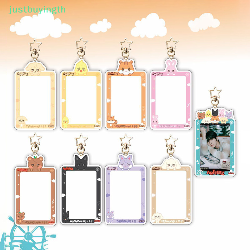 [JBTH] Kpop ATEEZ ผู้ถือบัตรพวงกุญแจอะคริลิค 12 ซม.ANITEEZ การ์ตูนน่ารักกรอบรูปขนาดเล็กเก็บการ์ด Yeosang Mingi แฟนของขวัญ [JB]