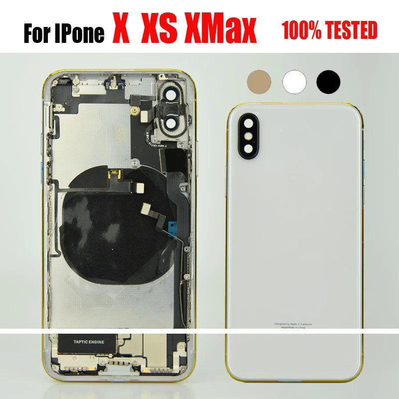 คุณภาพสูงเต ็ มรูปแบบสําหรับ Iphone X XS Max XSMAX แบตเตอรี ่ กลางแชสซีกรอบประกอบประตูด ้ านหลัง Flex Cable