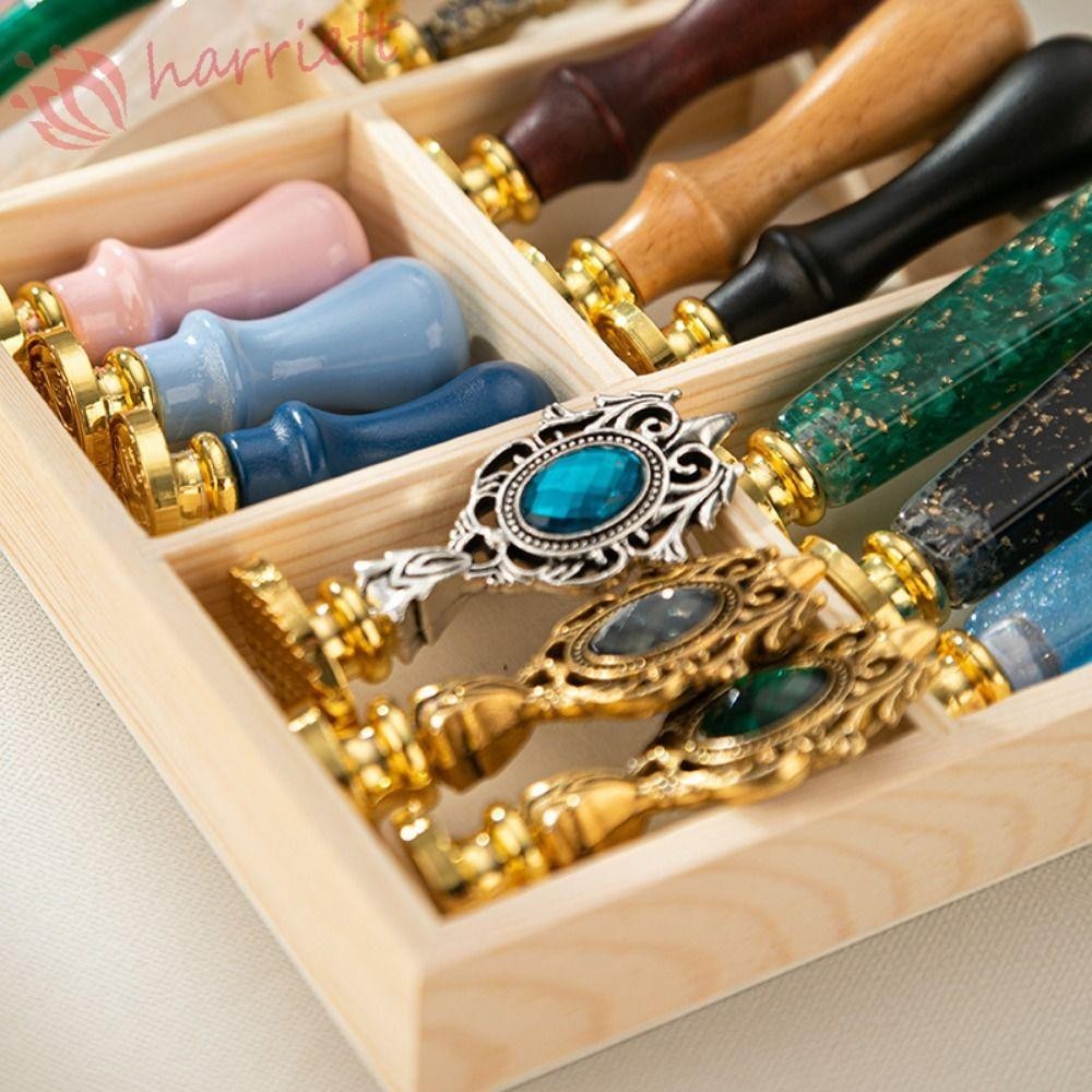 Harriett Wax Seal Stamp Handle Retro Universal DIY ซองจดหมายอัลบั ้ ม Scrapbooking บัตรเชิญบัญชีมือ Wax Stamp อุปกรณ ์ เสริม