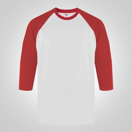 NSA - ผ้าขี้ริ้วคอตตอนพรีเมี่ยม 3/4 7260 สีขาว/แดง