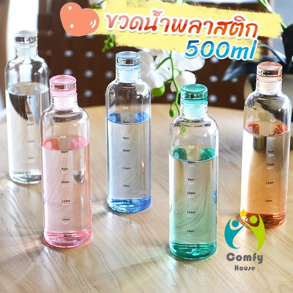 Comfy 500ml ขวดน้ำ กระบอกน้ำพลาสติกคุณภาพสูง แบบพกพา สําหรับนักเรียน Plastic cup