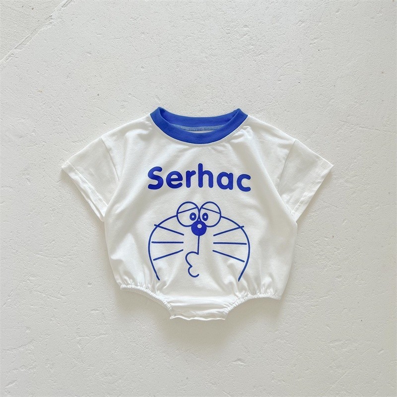 ชุดเด็กสไตล์เกาหลีทารกแรกเกิด ชุดรอมเปอร์ ผ้าฝ้ายการ์ตูนโดนัลด์ดั๊กบอดี้สูทเด็ก 0-2 ปี