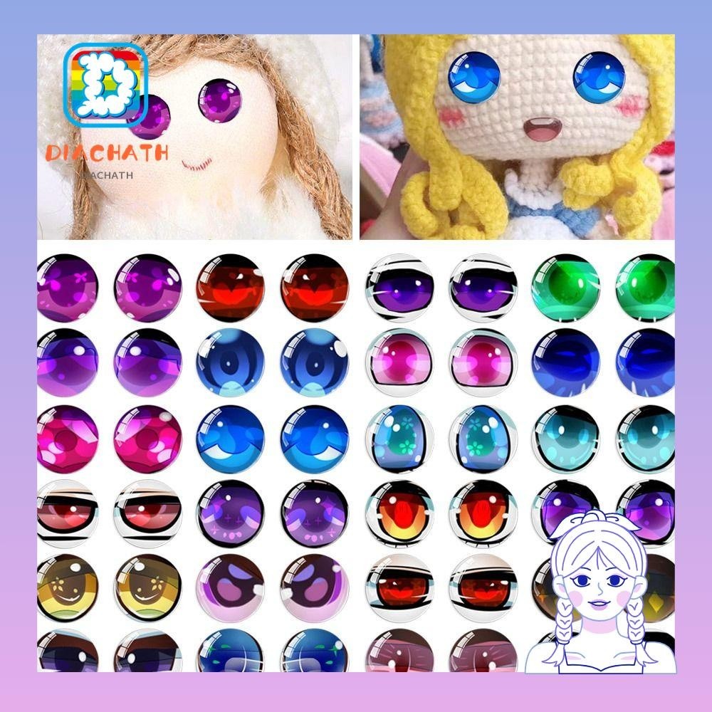 Diachath 20pcs/10คู ่ หุ ่ นคริสตัล Eyes, พลาสติกคริสตัลตาหัตถกรรม Eyes, 6 มม.-20 มม.Glitter คริสตัลตา DIY ตุ ๊ กตาอุปกรณ ์ เสริม
