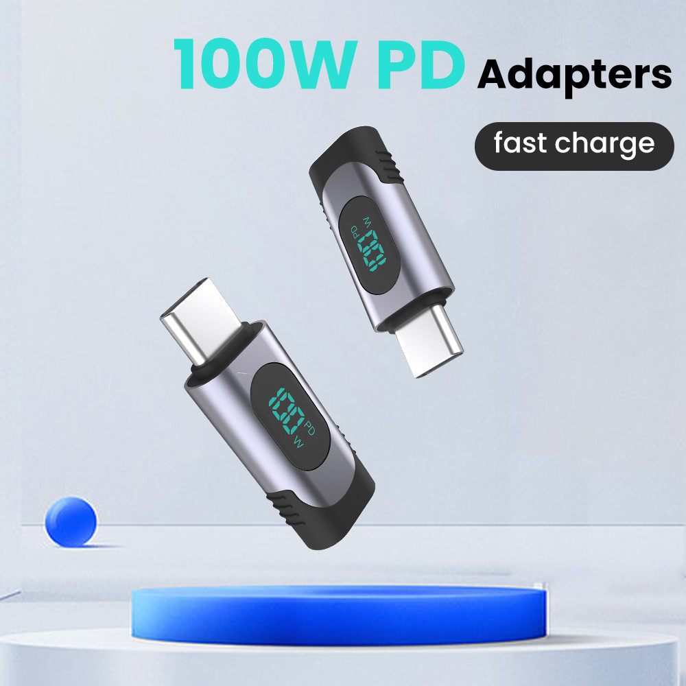 Pd100w Digial Display Type C ถึง Type C Converter Adapter Fast Charging Data Transfer USB C Adapter