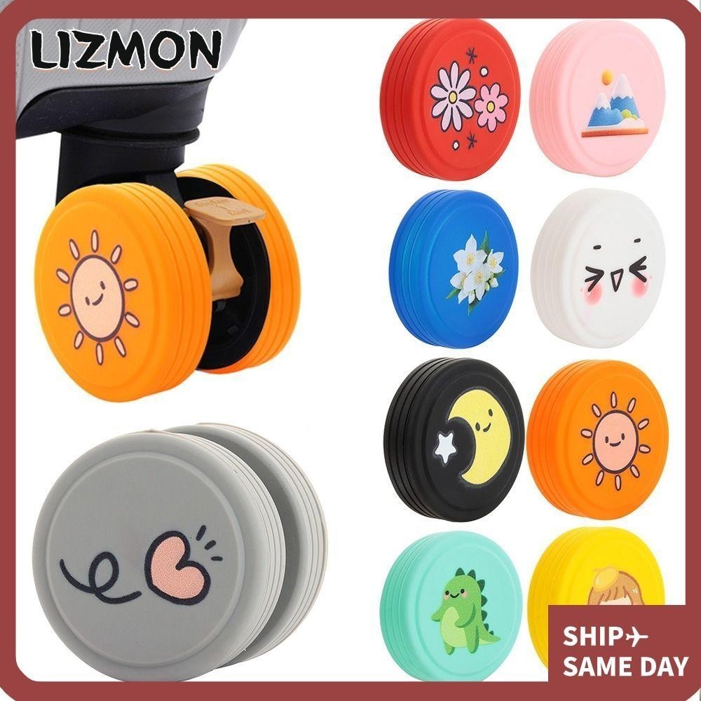 LIZMON Suitcases Wheel Protection Rings, Shock Absorption Silicone Luggage Wheels Protector Cover, Reduce Noise Anti-sli