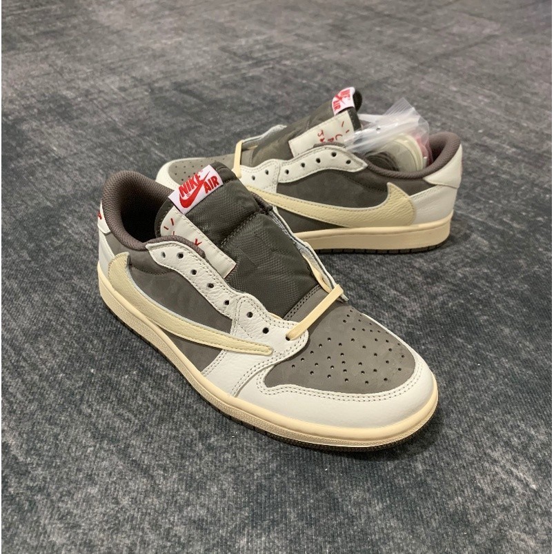 ของแท ้ u1pa travis scott air jd1 low "reverse mocha ต ่ ํา " reverse mocha