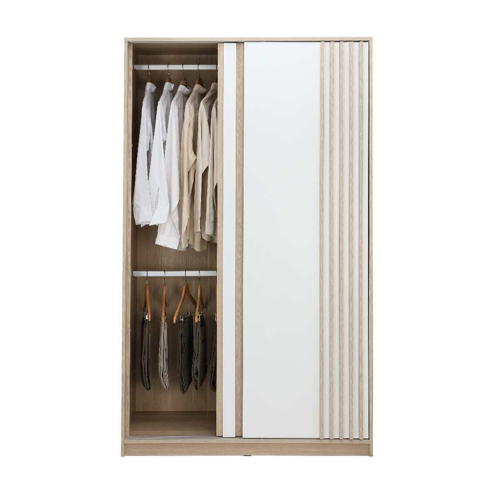 INDEX LIVING MALL ตู้เสื้อผ้าบานสไลด์ รุ่นวาร่า ขนาด 120 ซม. - สีเลอบาน่า โอ๊ค/ขาว - รูปที่ 2