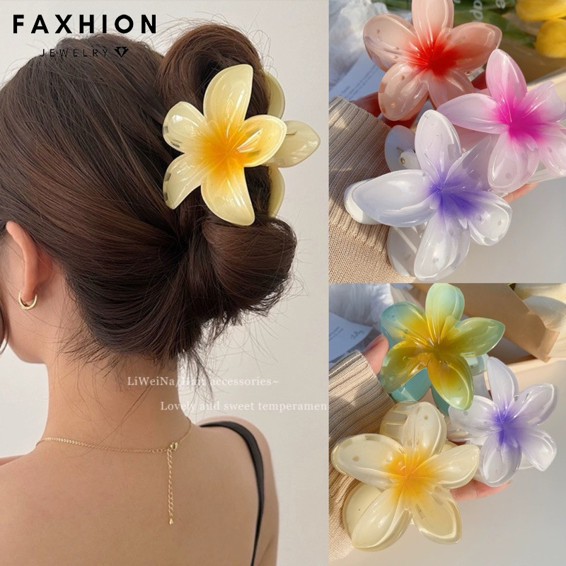 คลิปหนีบดอกไม้น่ารักคลิปหนีบผมอะคริลิคสีสันสดใสสำหรับอุปกรณ์เสริมผมสำหรับผู้หญิง