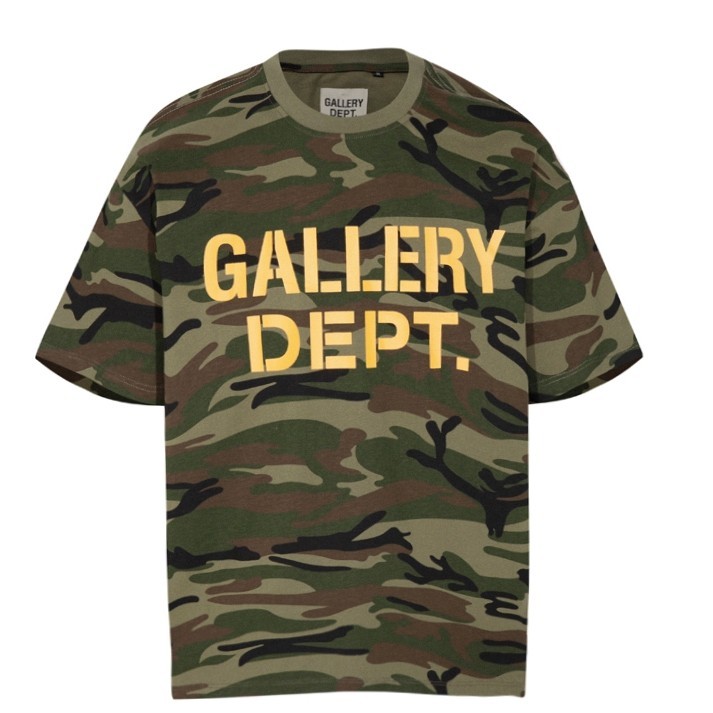 ลายพรางแขนสั ้ น Gallery Dept รุ ่ นแรกตัวอักษรพื ้ นฐานโลโก ้ สโลแกนเสื ้ อยืดถนนสูงผ ้ าฝ ้ ายแท ้ ราคา ถูกที่สุด ดีลบีเคเค แกลเลอรีภาพที่ 2