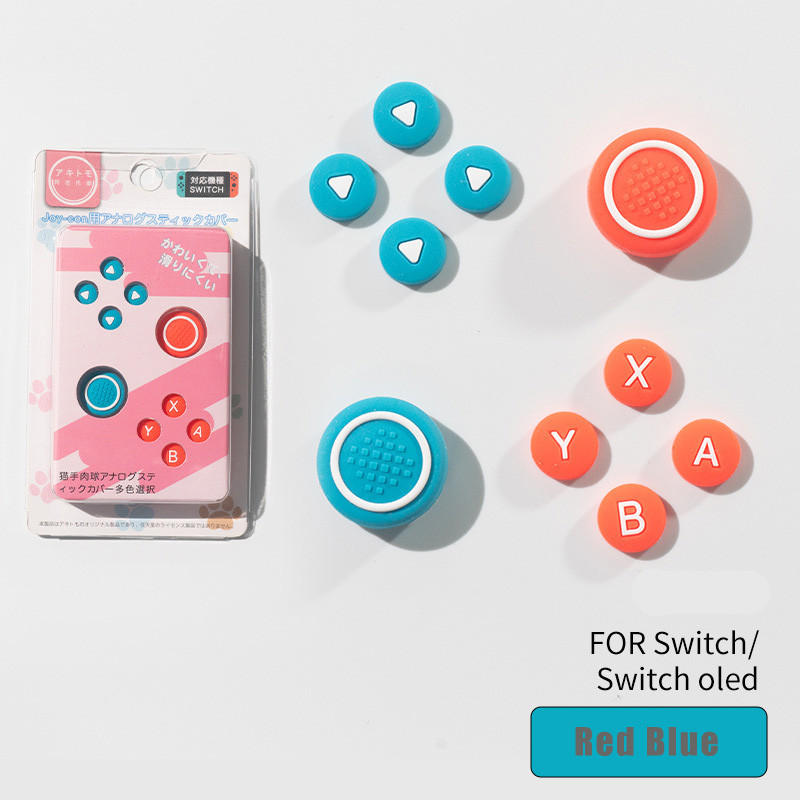D-pad ปุ่มทิศทางข้าม ABXY สติกเกอร์ที่สําคัญจอยสติ๊ก Thumb Stick Grip Cap สําหรับ Nintendo Switch & Switch Oled NS Joy-con ผิวกรณี