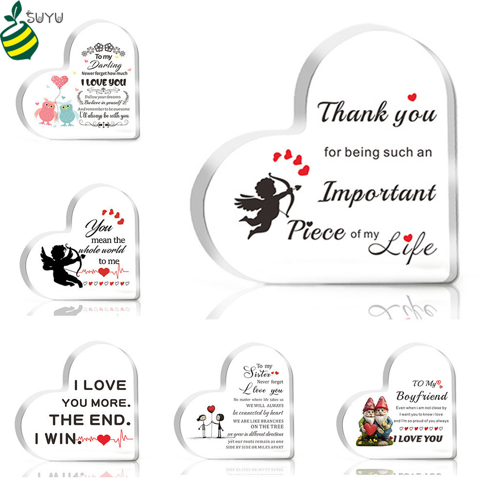 To My Love gift-1pc หัวใจอะคริลิคใสแผ ่ นป ้ ายแกะสลักรักคําคม-รักคุณอะคริลิคใสแผ ่ น 3.9x3.9 นิ ้ ว-รักคุณของขวัญ-ของขวัญสําหรับน ้ องสาว