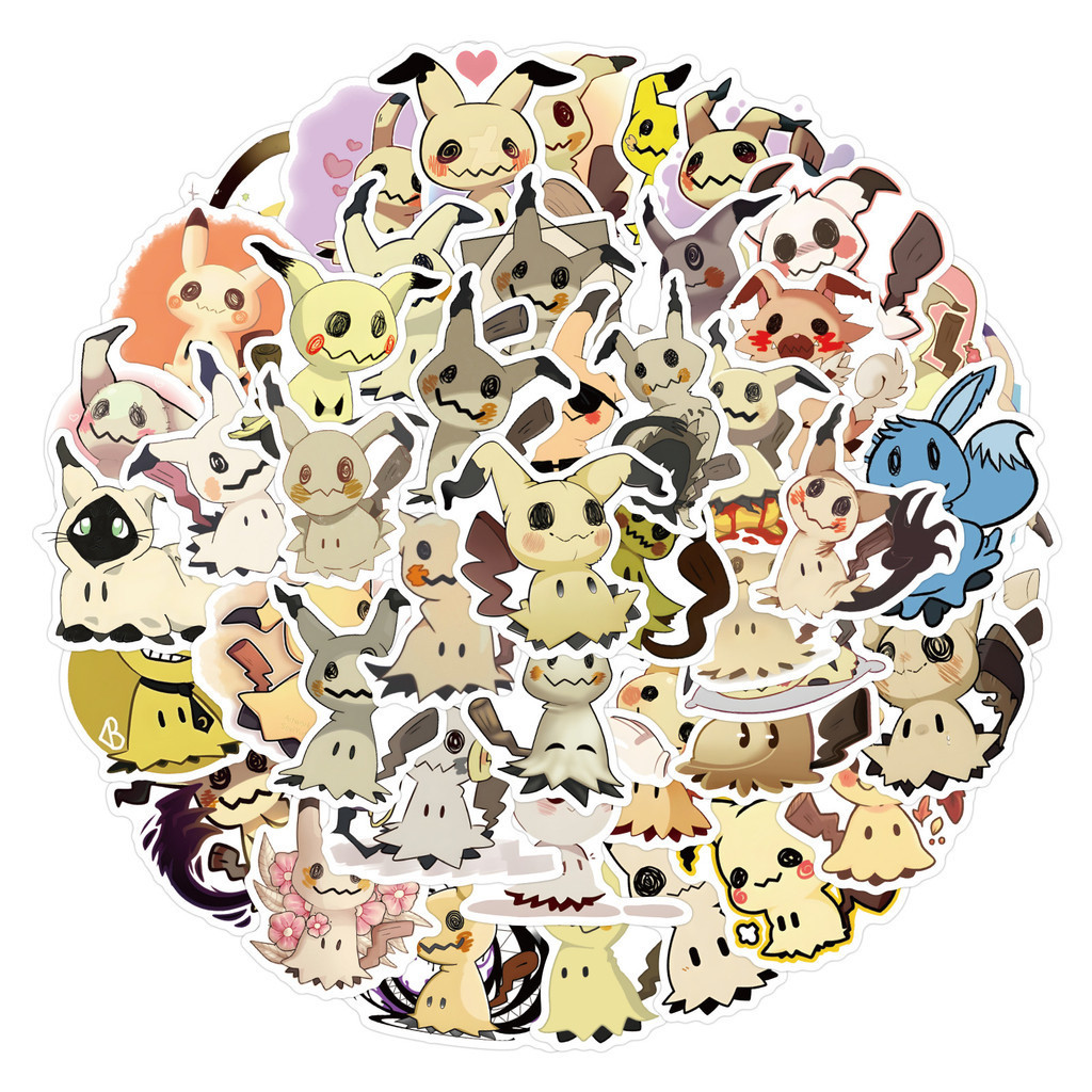 55 ชิ้น Mimikyu สติ๊กเกอร์ PVC กันน้ําลายการ์ตูนโปเกมอนน่ารัก