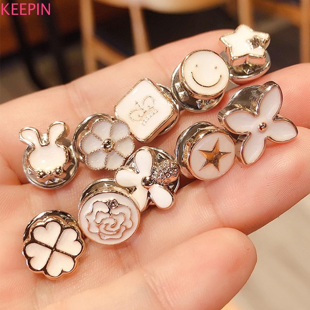 Keepin เสื ้ อปุ ่ มชุดผู ้ ชายปรับมุก Rhinestone เล ็ บฟรีผู ้ หญิงผ ้ าพันคอ Cufflinks
