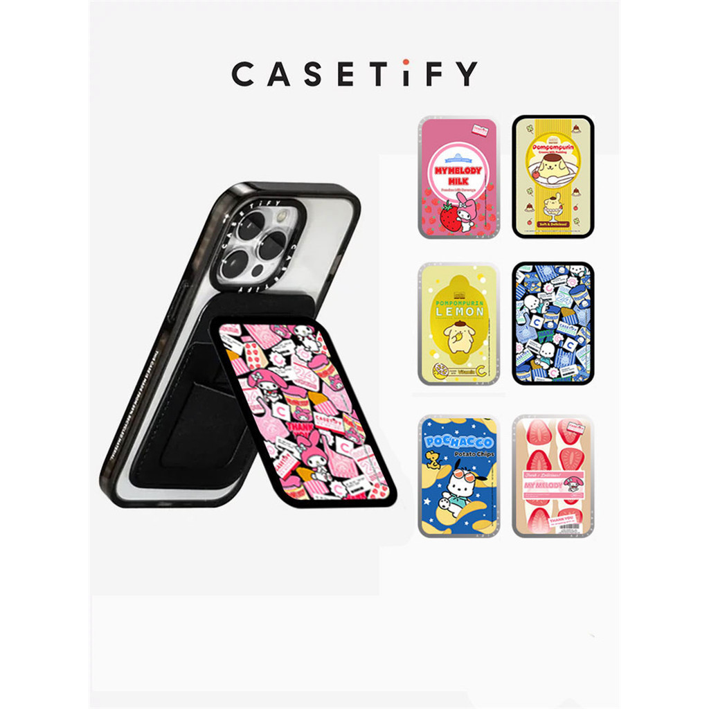 Casetifymy Melody Pochacco Pom Pom PurinSnappy Cardholder Stand Magnetic compatible universal Grip Magnetic case mirror Creative Telescopic พับ PC Sanrio Grips กล่องบรรจุ