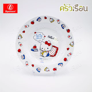 Superware ลาย คิตตี้ ฟรีบ็อกซ์ [ ราคาต่อชิ้น ] จาน หรือ ชาม หรือ ช้อนส้อม หรือ แก้วน้ำ เมลามีน Kitty Free Box