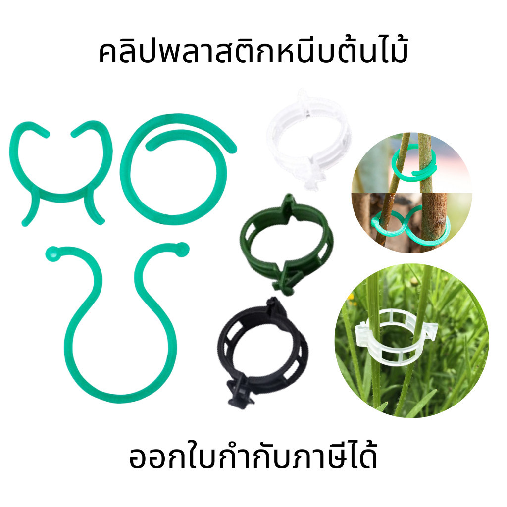 คลิปพลาสติกหนีบต้นไม้(ชุด10ชิ้น) คลิปหนีบต้นไม้ แหวนรัดกิ่ง หนีบเชือกได้ ล็อคแน่น คลิปล็อคต้นไม้