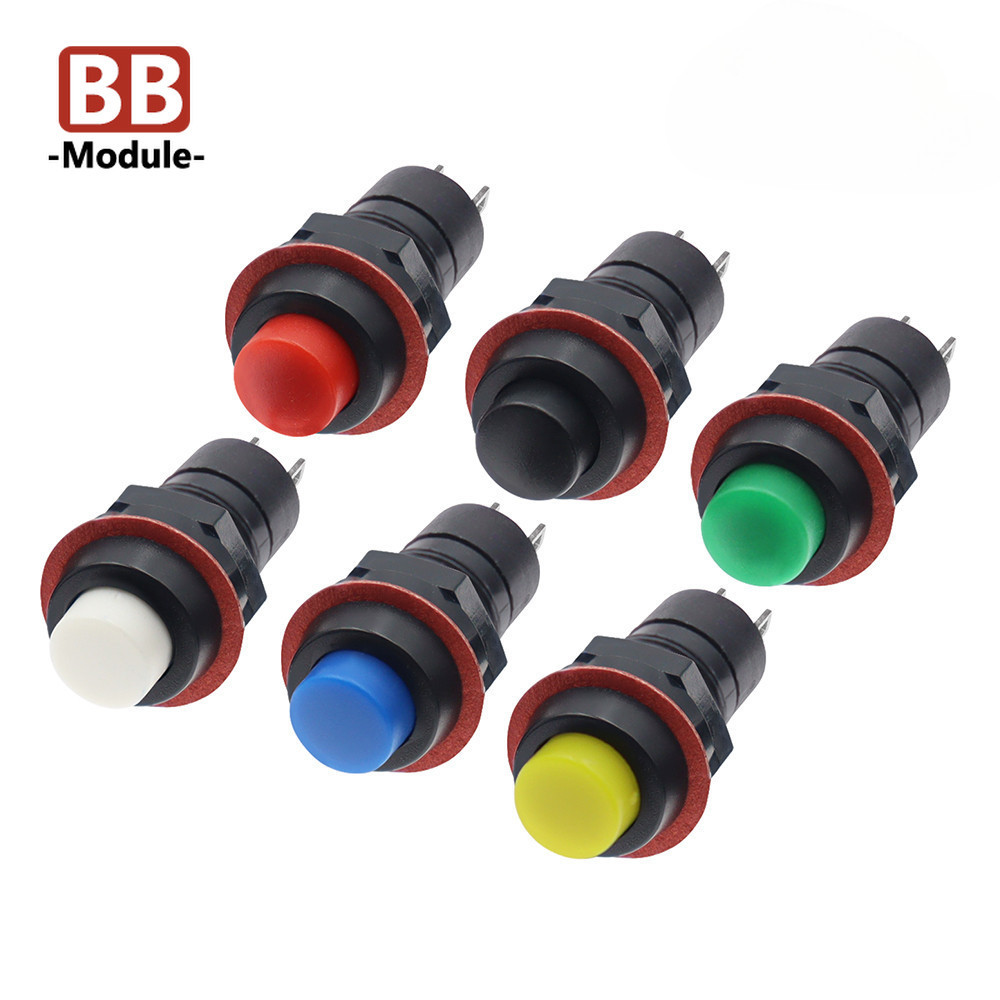 6ชิ้น ดีเอส-213 10มิลลิเมตรรอบขนาดเล็กปุ่มกดสวิทช์ ดีเอส-211 ชั่วขณะ / ล็อคตนเองรอบปุ่มสวิทช์สวิตช์ไฟ