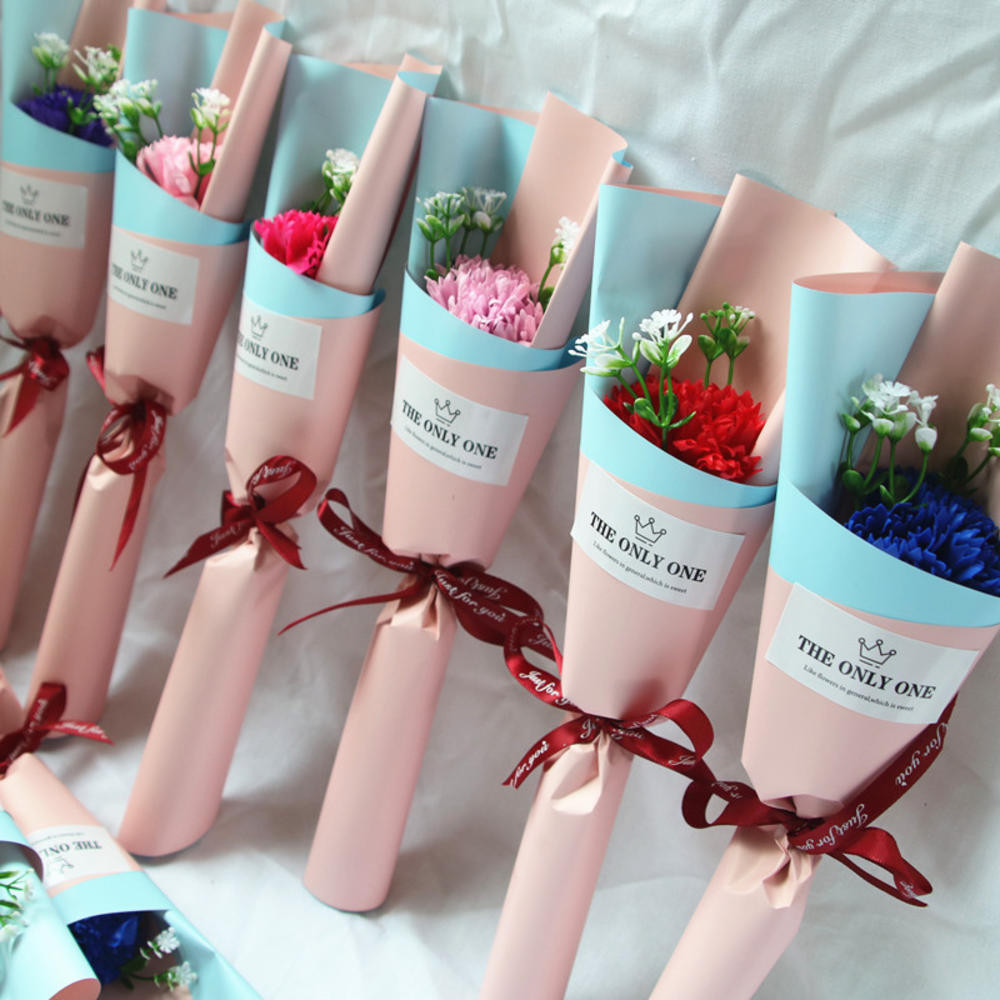 สบู่คาร์เนชั่นเดี่ยวดอกไม้สบู่ดอกทานตะวันดอกไม้สําหรับครบรอบ,วันเกิด,งานแต่งงาน,วันวาเลนไทน์,วันแม่