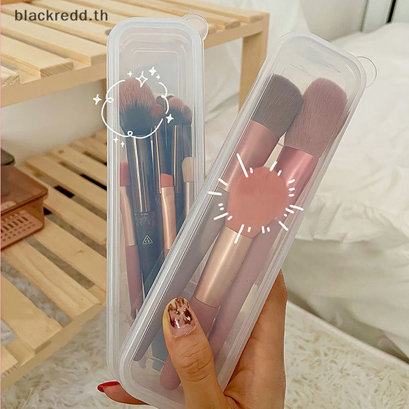 Bred แปรงแต่งหน้า Organizer โปร่งใสพร้อมฝาครอบดินสอเขียนคิ้วกล่องแบบพกพาผู้หญิงเครื่องสําอางค์จัดเก็บเครื่องมือแต่งหน้า