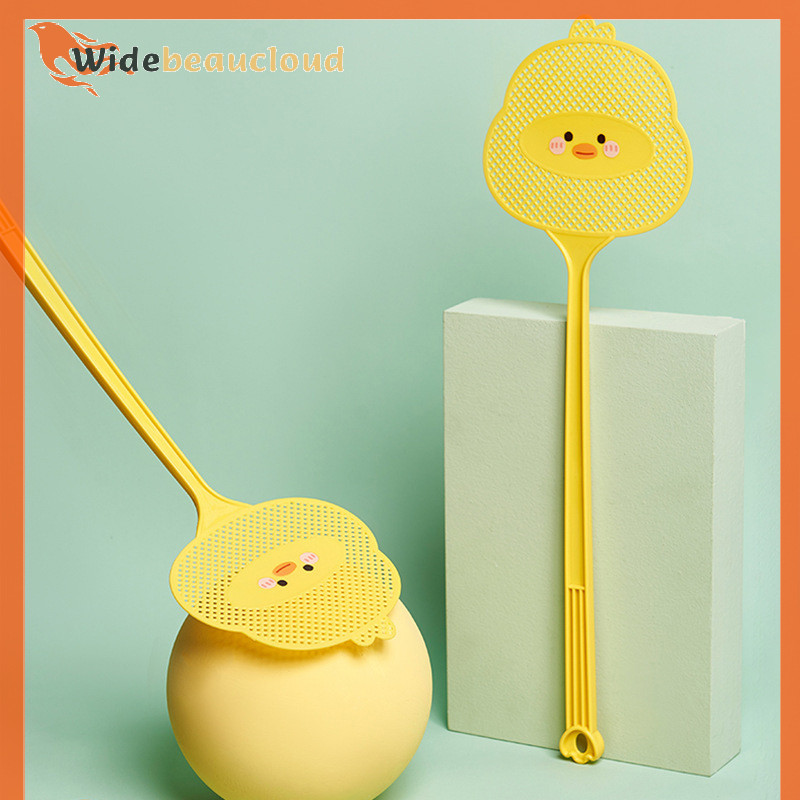 Widebeaucloud การ์ตูนเป็ดสีเหลือง Flyswater ยืดหยุ่นด้ามยาว Pendable พลาสติก Fly Swatter ทนทานแมลงบินค้างคาว Swatter บ้านกลางแจ้ง Nice
