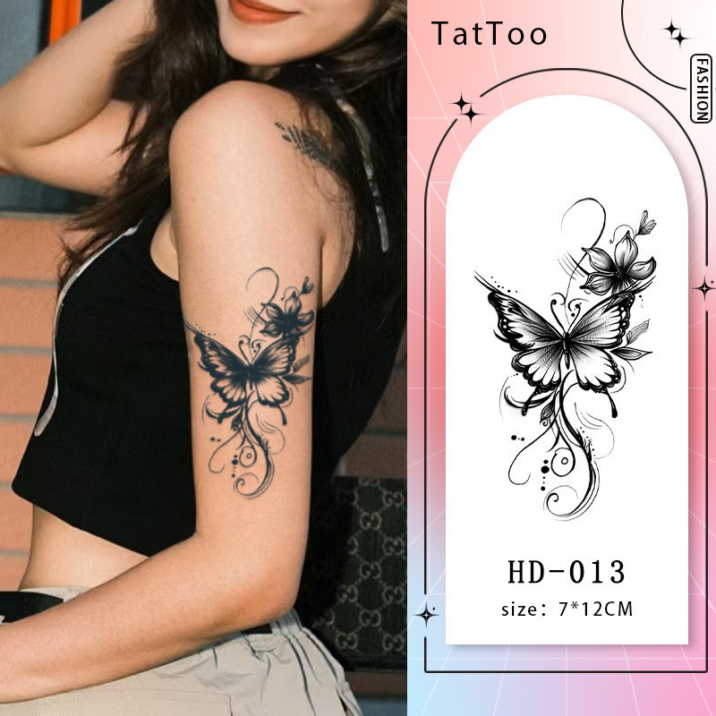 สติ ๊ กเกอร ์ รอยสักกันน ้ ําติดทนนาน Minimalist Tattoo Magic Butterfly Tattoo Fake Tattoo สักชั ่ ว