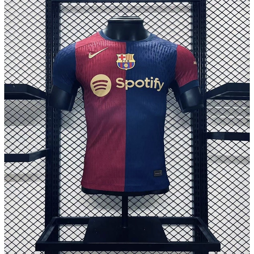 2425 Barcelona Home คุณภาพสูงกีฬาแขนสั ้ นเสื ้ อฟุตบอล Top of the line เสื ้ อยืด AAA Player Edition S-4XL