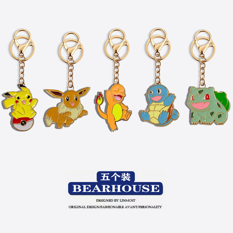 Pokémon Keychain Pokémon Pikachu พวงกุญแจจี้ Poké Ball Pokémon Airpods Alloy Pendant Bag Accessories