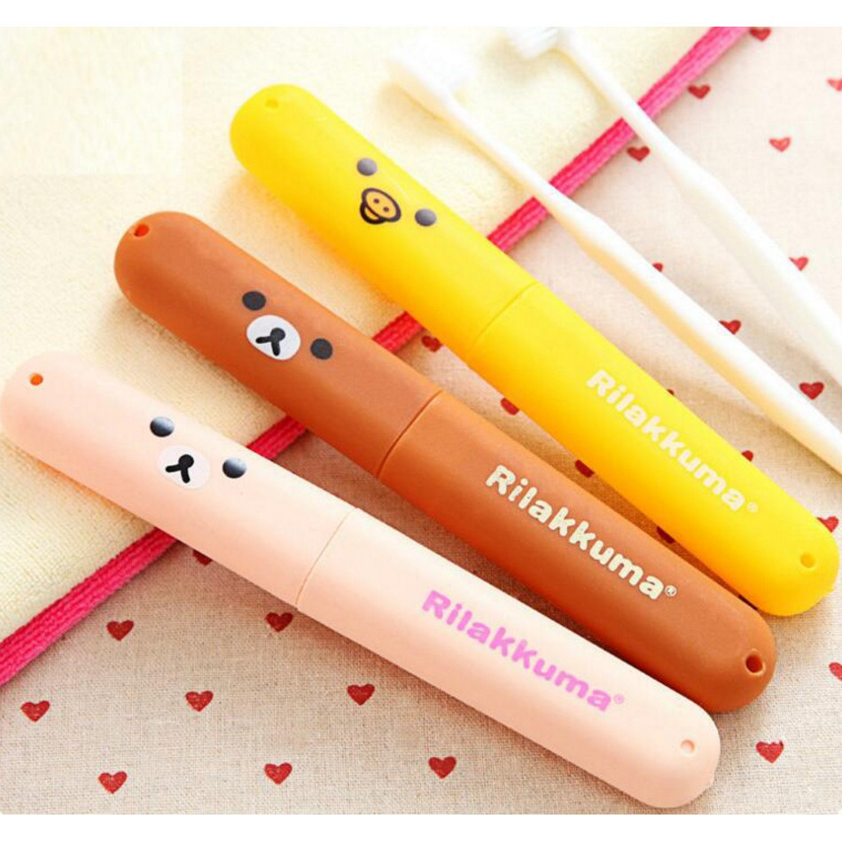 กล่องเก็บแปรงสีฟัน พิมพ์ลายหมี แบบพกพา 1 ชิ้น #W-0016