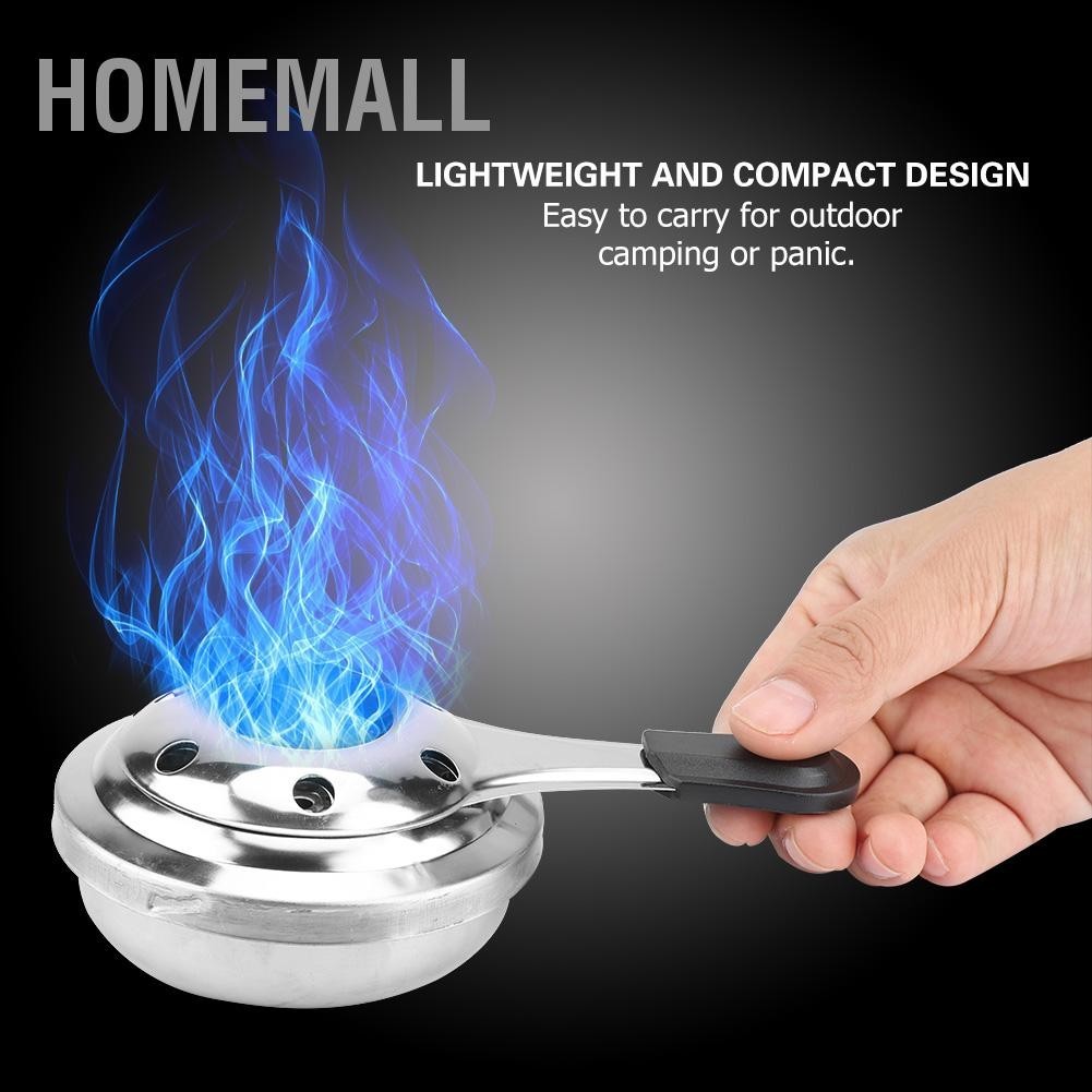 HomeMall สแตนเลสแบบพกพาเตาแอลกอฮอล์ Burner แคมป์ปิ้งกลางแจ้ง Panic ทำอาหารหม้อ