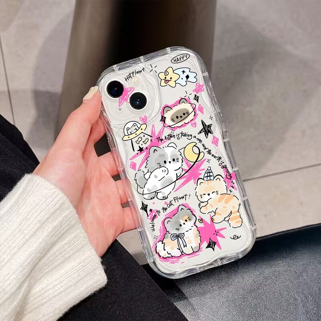 WF CASE KITTEN สําหรับ OPPO A15 A15S A16 A17 A17K A1K A76 A79 A36 A16K A16E A96 A3S A52 A92 A33 A53 