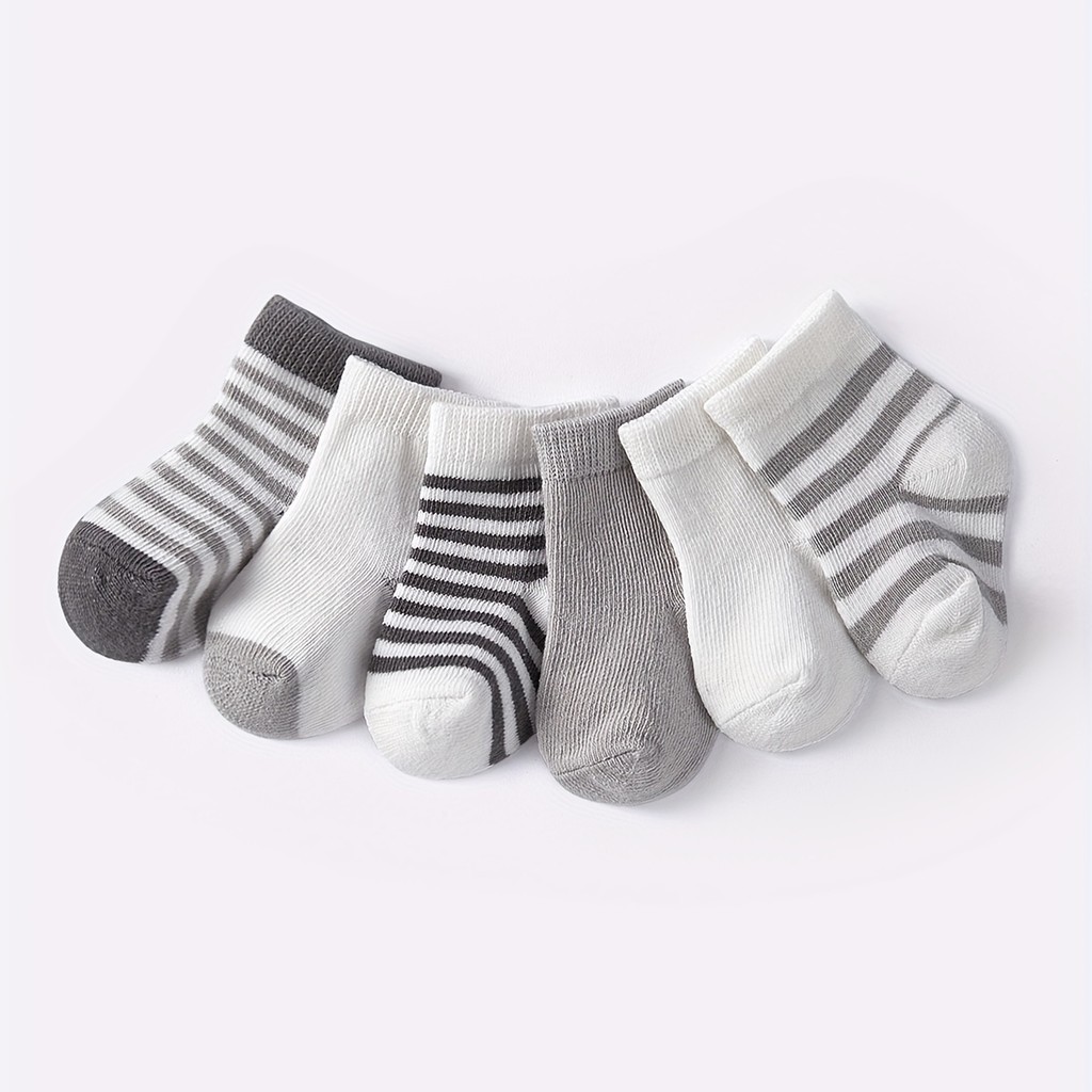 6 คู่ Baby Boys Kids Casual Socks, Breathable Comfy Short Socks สําหรับทุกฤดูกาล, ถุงเท้าเด็ก