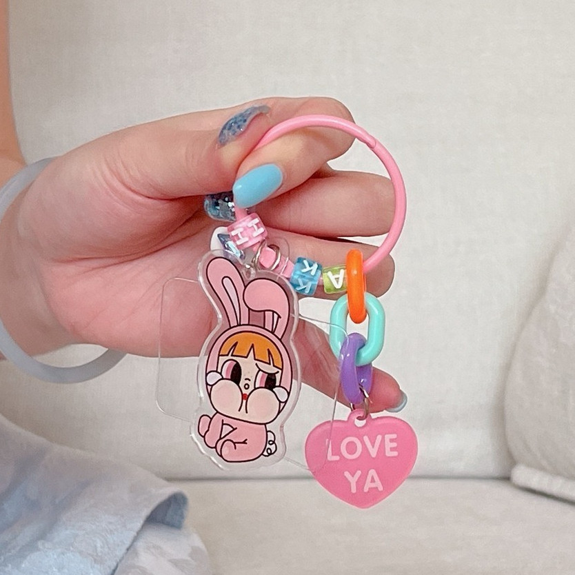 ใหม่สามสาวการ์ตูนน่ารักฟอง Crybaby โทรศัพท์แขวนโซ่ U Disk พวงกุญแจน่ารักเคสโทรศัพท์แขวนอุปกรณ์เสริมหูฟังกระเป๋า Anti Loss Magic เครื่องมือ