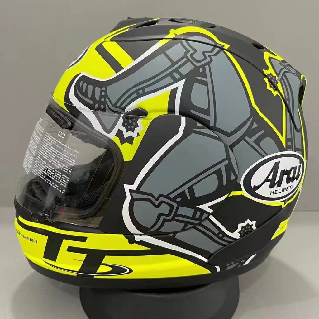 Arai RX7X Isle of Man TT หมวกกันน็อคแบบเต็มหน้าสีเหลือง Arai หมวกกันน็อคเต็มใบ