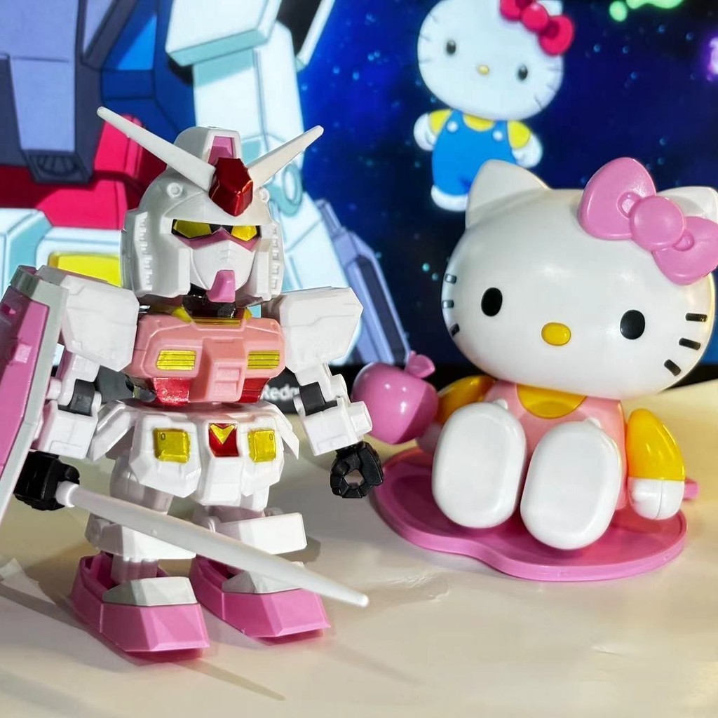 Rx-78-2 Hellos Kittys Gundam SDCS EX Assembly รุ่น EX-STANDARD ข้อต่อที่สามารถเคลื่อนย้ายหุ่นยนต์สะส