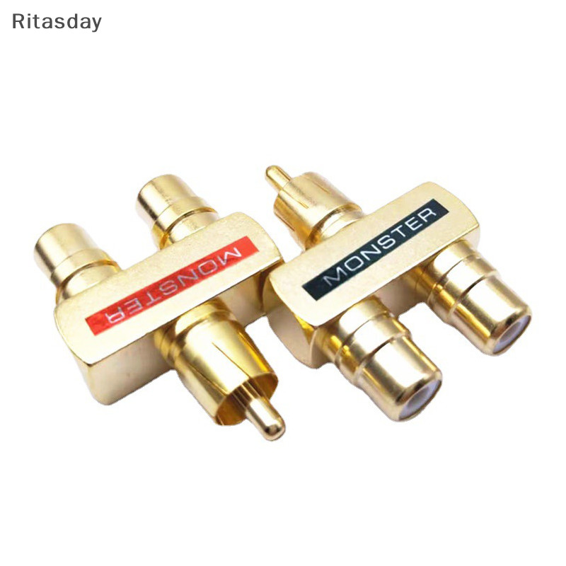 Ritasday 1 คู่ RCAxMale ปลั๊ก 1xRCA หญิงซ็อกเก็ตตัวเชื่อมต่อขั้วต่อเสียงที่ยอดเยี่ยมใหม่ - รูปที่ 4